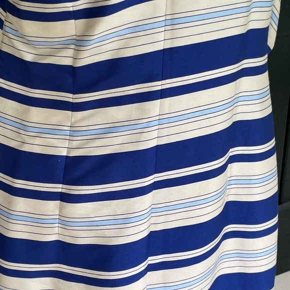 Banana Republic Blue and Cream Striped One-Shoulder Dress, Elegant and Beautiful - Picture 5 of 12